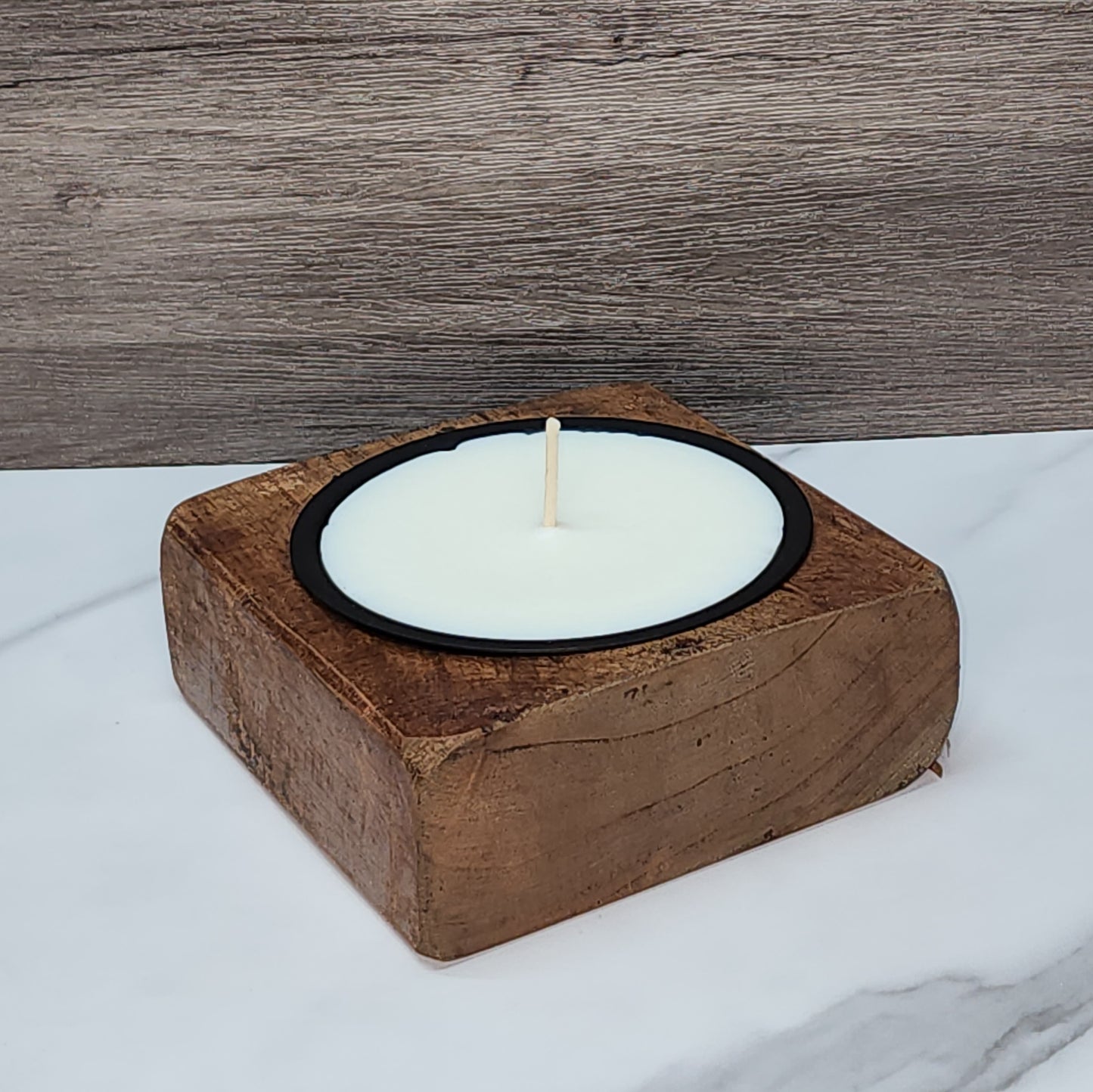 Single Cheese Mold Candle - Brown Stain