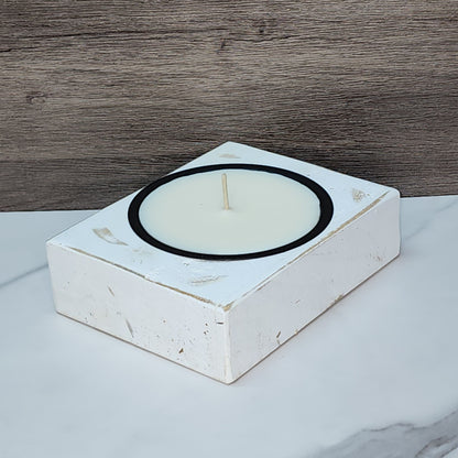 Single Cheese Mold Candle - White