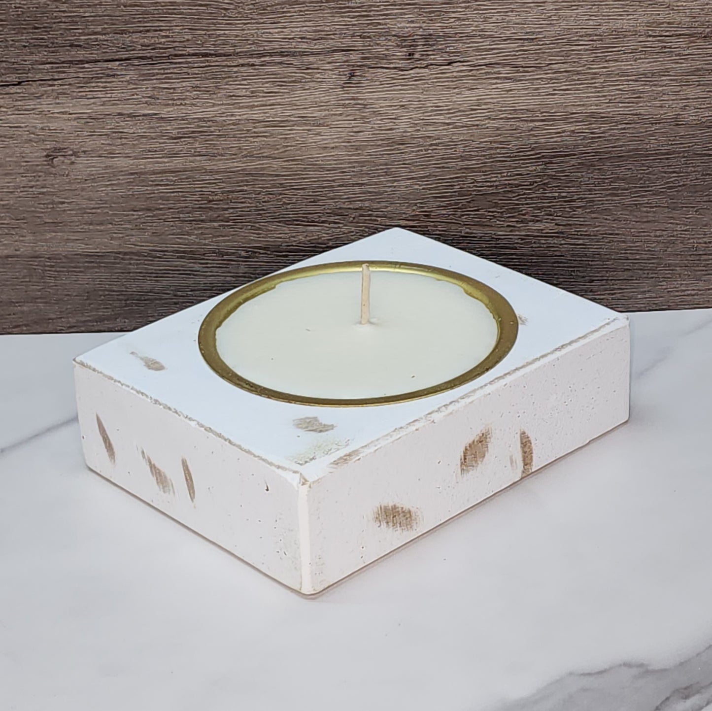 Single Cheese Mold Candle - White