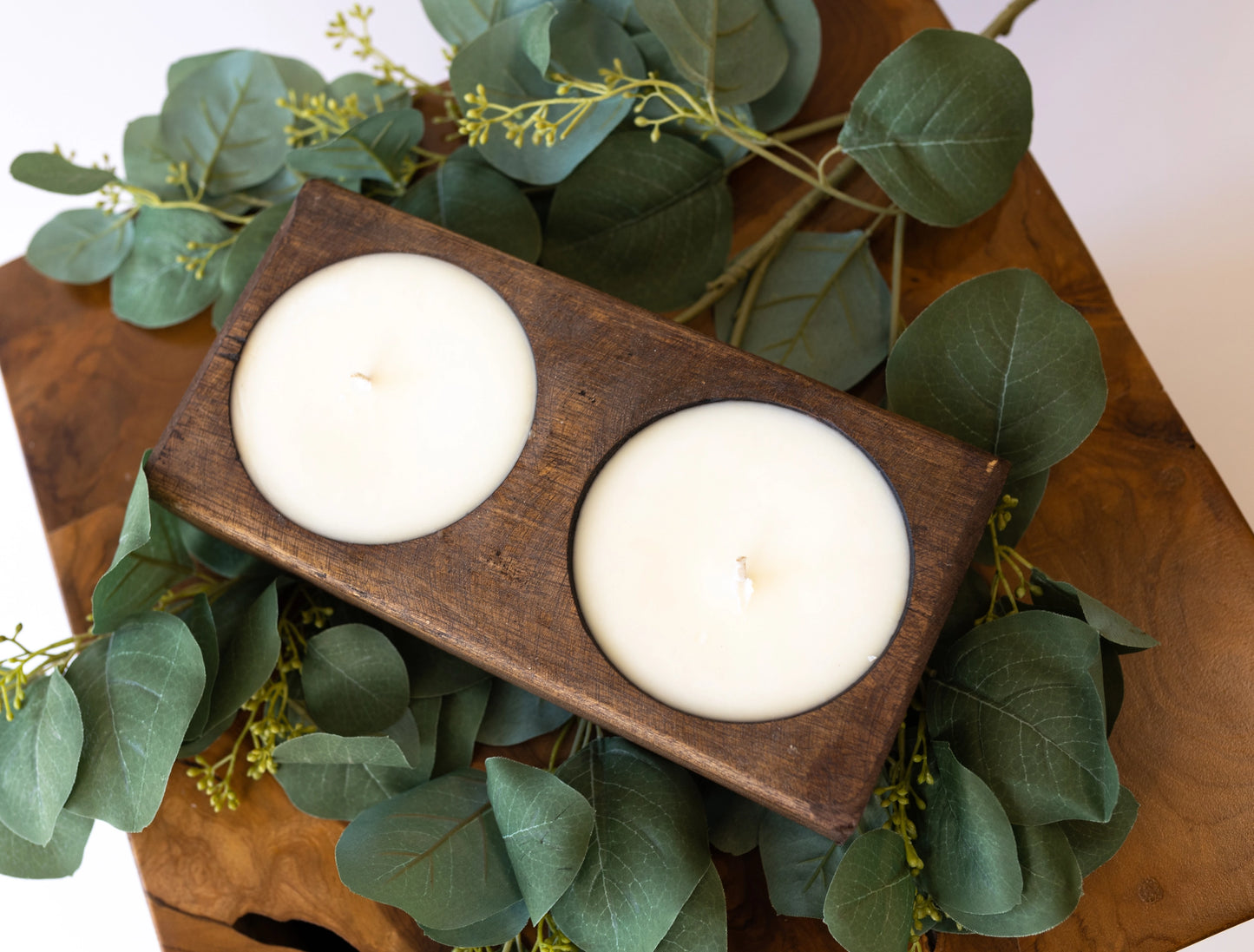 Winter Birch Cheese Mold Candle - Two Hole